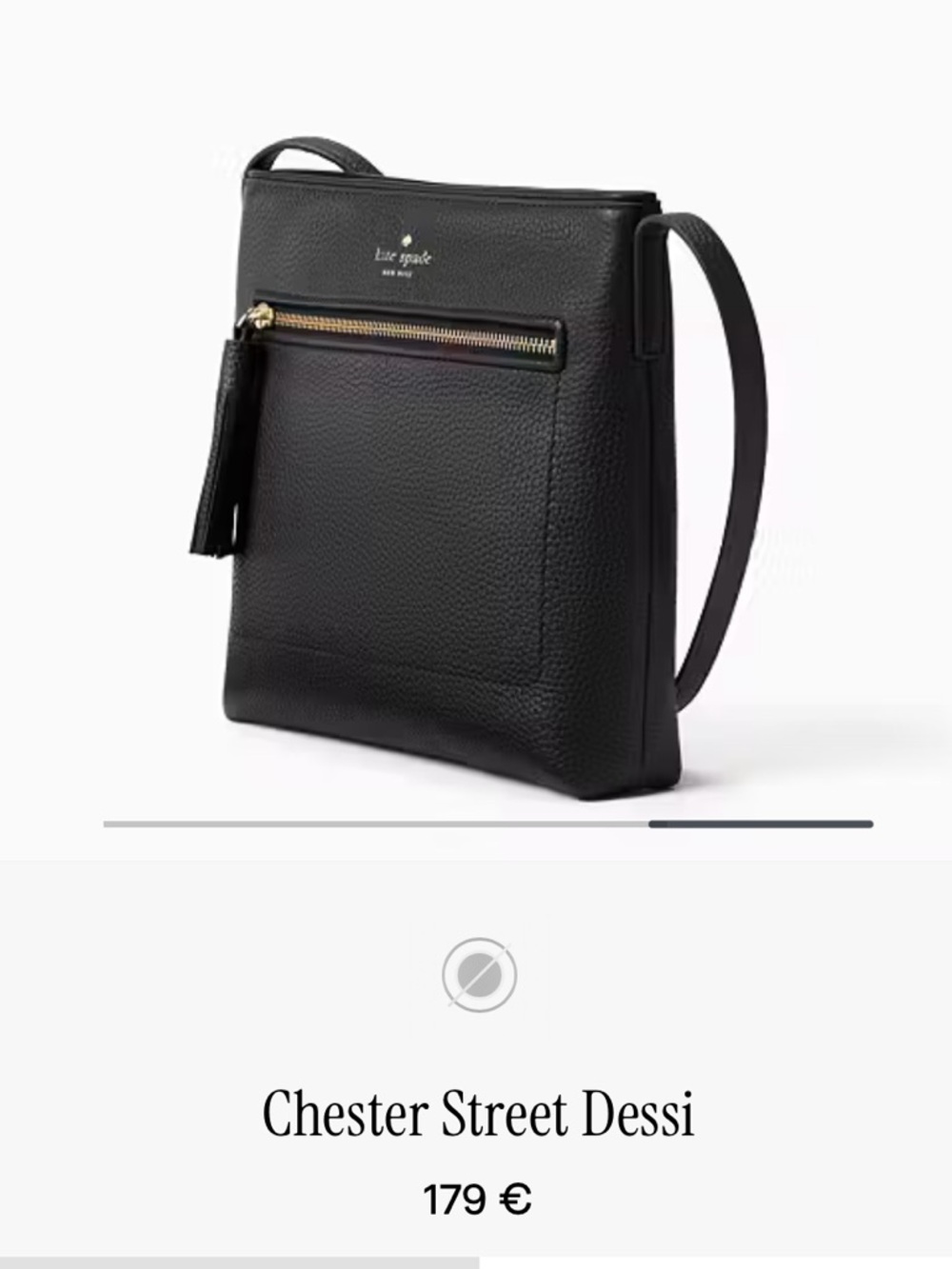 Kate Spade Chester Street Dessi Crossbody Purse in Pebbled Black Leather